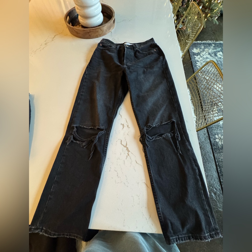 Topshop black straight legged jeans W27 L30